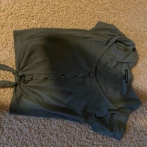 Green blouse with tie at bottom